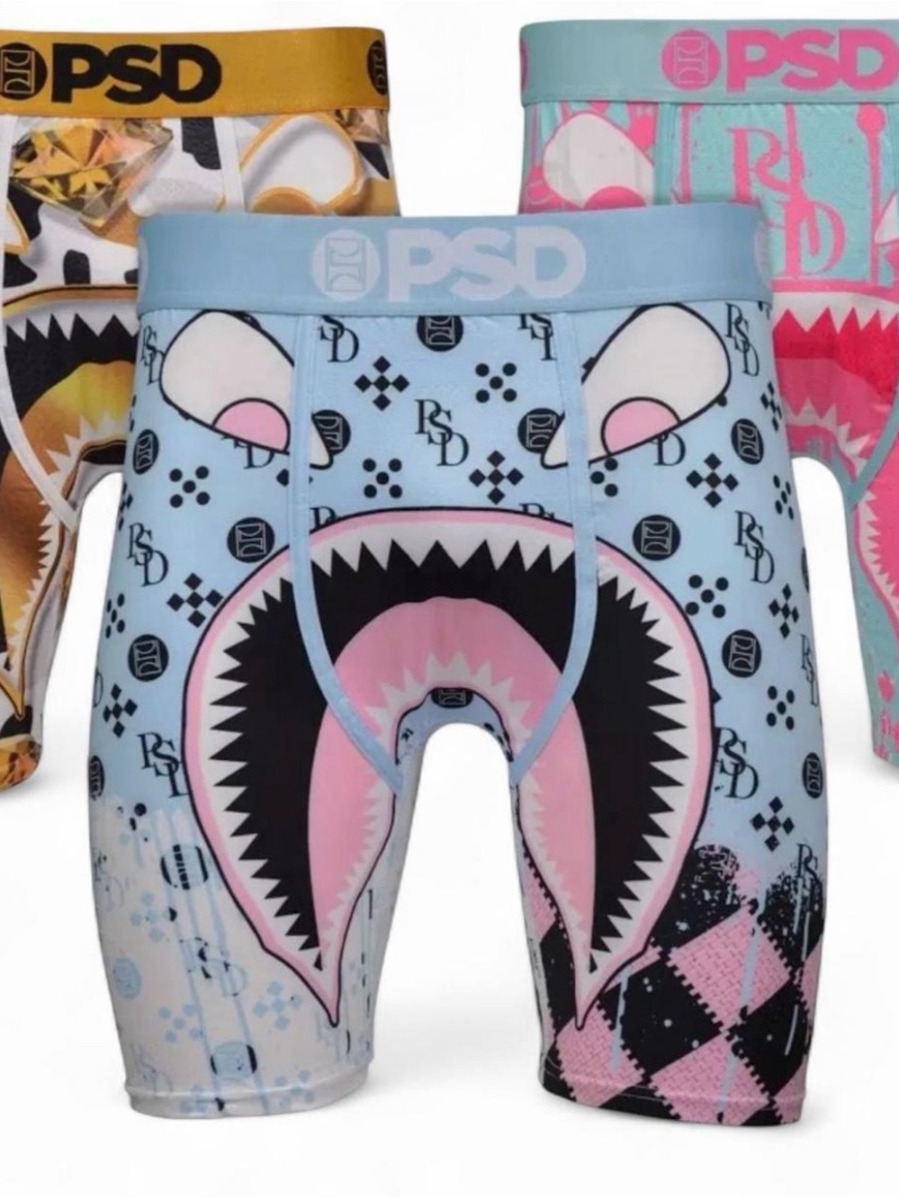 PSD 3-Pack Boxer Briefs in Yellow, Pink & Light Blue